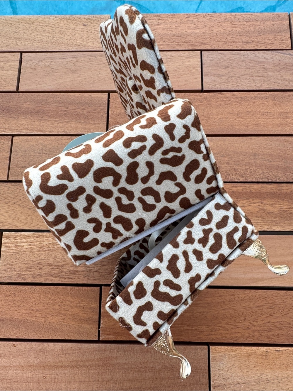 Leopard Print Armchair Jewelry Box NWT - Picture 4 of 8